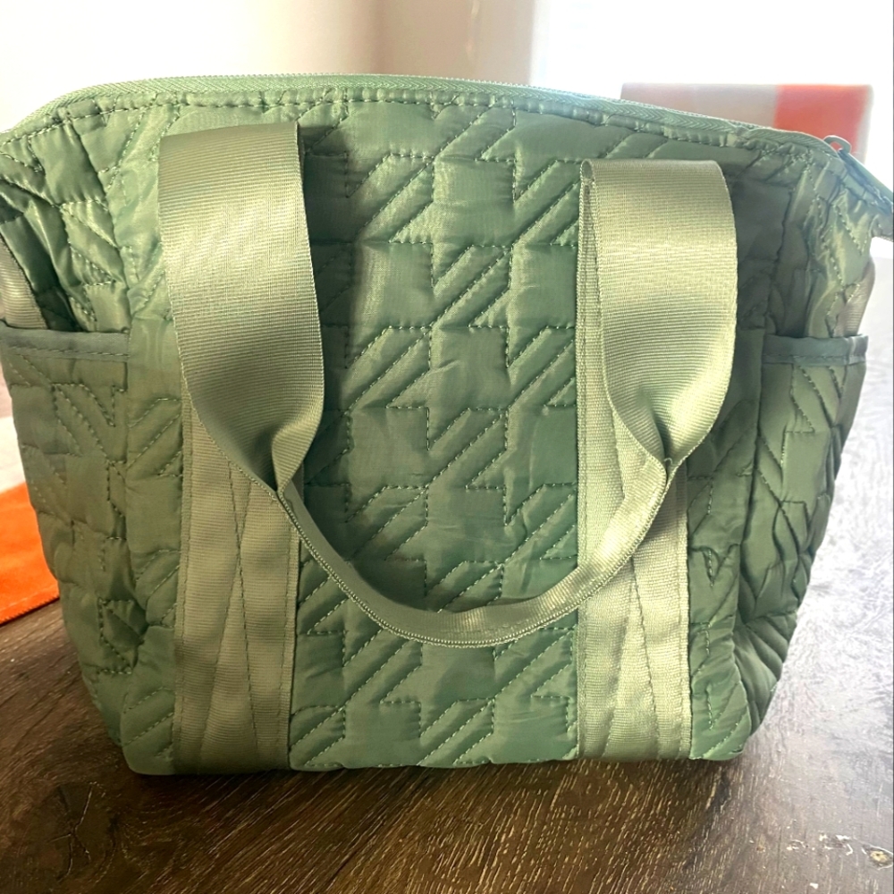 Quilted Green Tote Bag